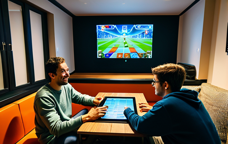 A diverse group of four "Reverse: 1999" players gathered in a cozy, well-lit community lounge. A new player attentively looks at a tablet held by an experienced player who is pointing to a strategy guide. Two other players are engaged in a friendly discussion in the background. All individuals are fully clothed in modern, casual, and modest attire, such as sweaters, t-shirts, and comfortable pants. The lounge features comfortable sofas and a large screen subtly displaying "Reverse: 1999" interface elements. Art prints related to game themes adorn the walls. Professional photography, high quality, perfect anatomy, correct proportions, natural pose, well-formed hands, proper finger count, natural body proportions, vibrant colors, soft lighting. safe for work, appropriate content, fully clothed, family-friendly.