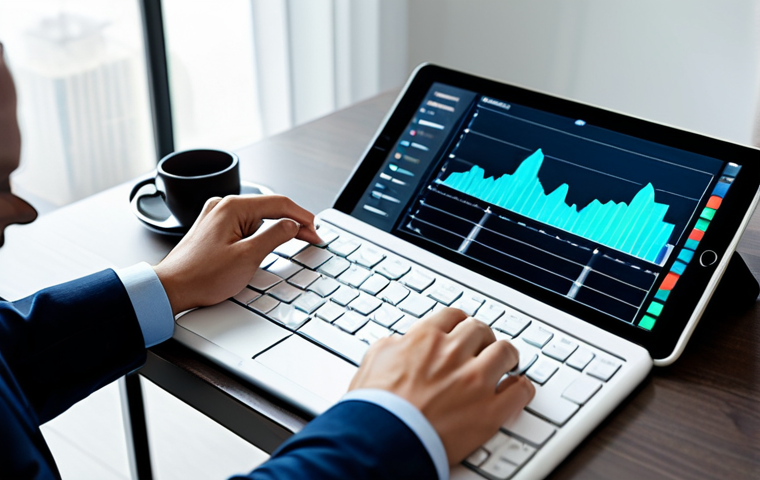 A focused professional, fully clothed in a modest business casual outfit, sitting comfortably at a sleek, minimalist desk in a bright, modern home office. The person is gently tapping on a tablet, which displays a stylized mobile game interface overlayed with efficient digital data visualizations: animated charts, progress bars, and clock icons subtly illustrating optimized daily tasks and time management. The background features blurred soft light from a window. Perfect anatomy, correct proportions, well-formed hands, natural pose, professional photography, high quality, safe for work, appropriate content, family-friendly.