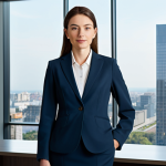 **Prompt:** A professional businesswoman in a tailored, modest business suit, standing confidently in a modern office lobby with large windows overlooking a city, fully clothed, appropriate attire, safe for work, perfect anatomy, natural proportions, professional photography, bright lighting, high quality, family-friendly.