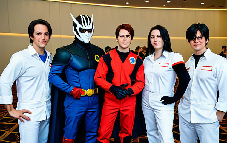 **Prompt:** A group of fully clothed cosplayers dressed as characters from "Reverse: 1999" at a fan convention, professional photography, well-lit, appropriate attire, perfect anatomy, natural poses, safe for work, family-friendly.