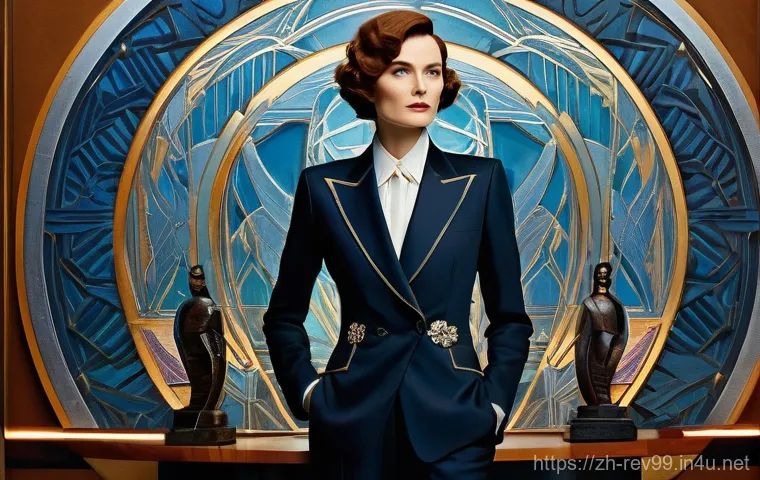 리버스 1999 코스튬 이벤트 - **Prompt Title: "Tennant: Battle of the Connoisseurs in an Art Deco Gallery"**

    A full-body port...