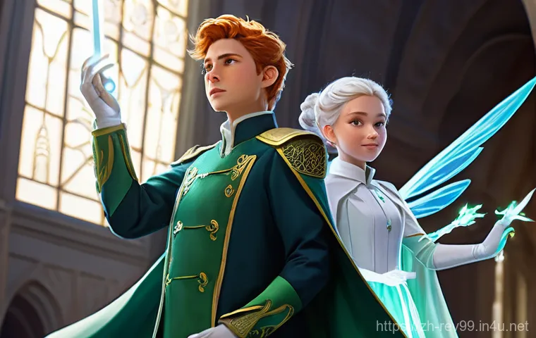 리버스 1999 유저간의 팀워크 향상 - **Main DPS and Support Duo: Vertin and Tooth Fairy in Action**
    A highly detailed digital paintin...