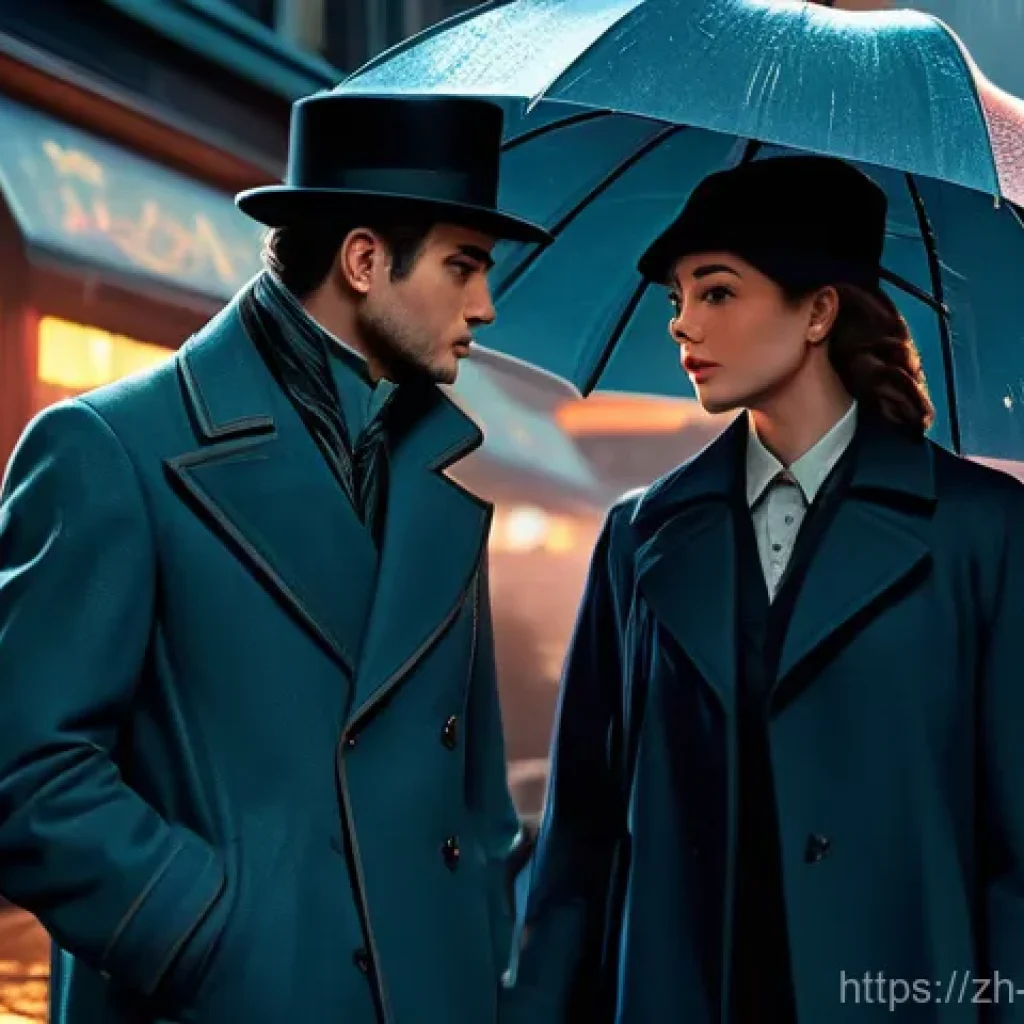 리버스 1999 팬이 만든 최고의 창작물 - **A Rainy Rendezvous in Retro London:**
A highly detailed, cinematic anime illustration in the d...