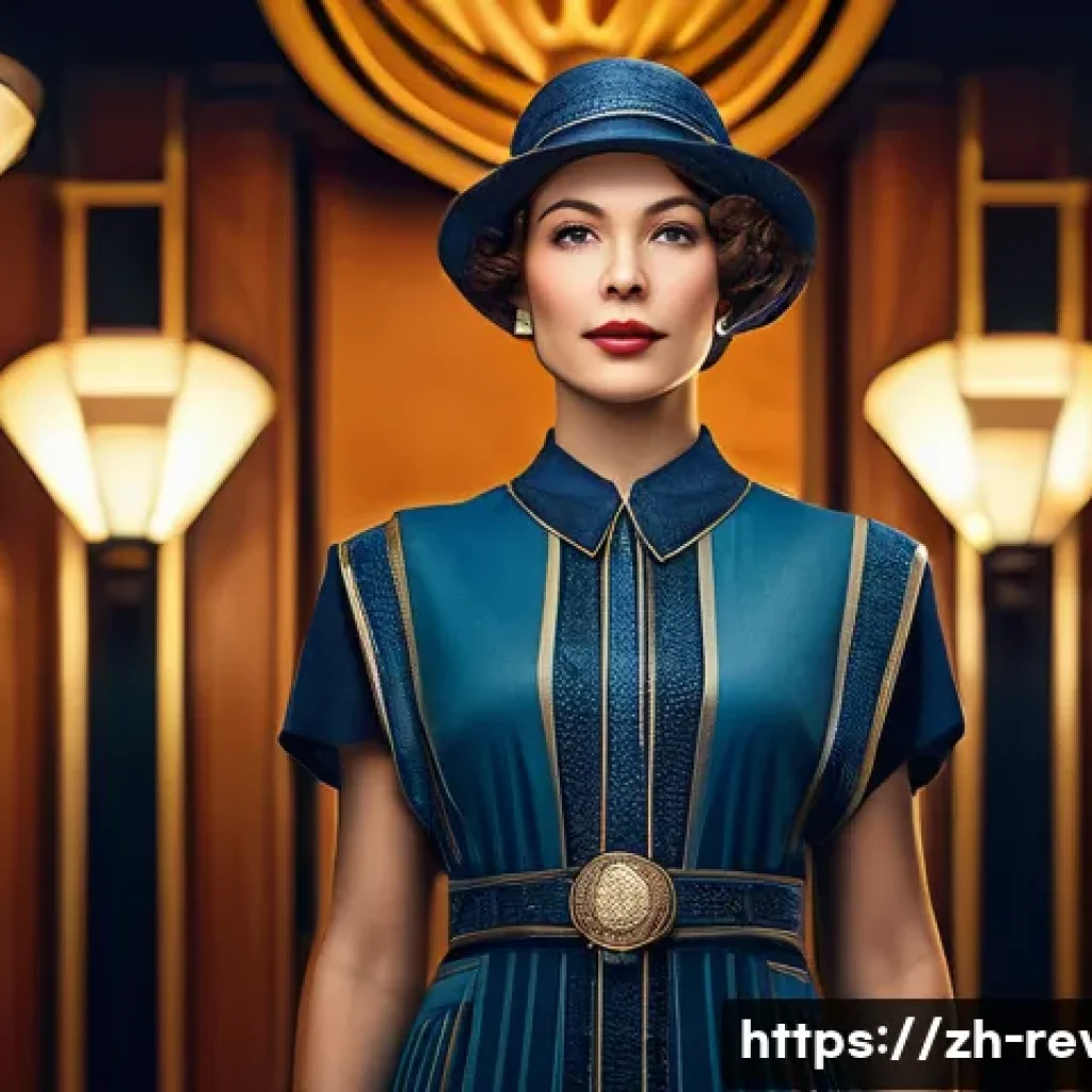 리버스 1999 글로벌 이벤트 정보 - A stunning full-body portrait of a mysterious female time-traveler, designed in the unique Art Deco ...