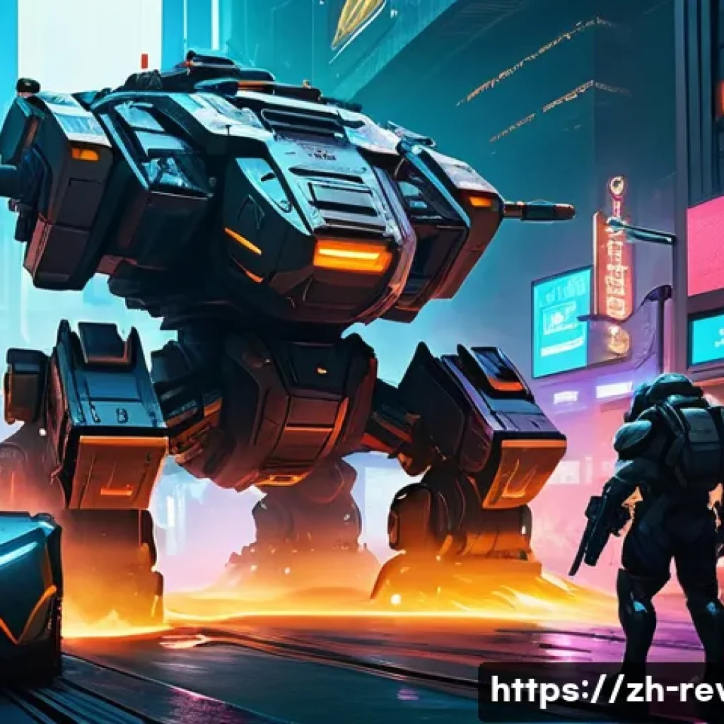 리버스 1999 레이드 전략 가이드 - A dynamic raid team scene in a futuristic cyberpunk cityscape featuring a heavily armored tank chara...