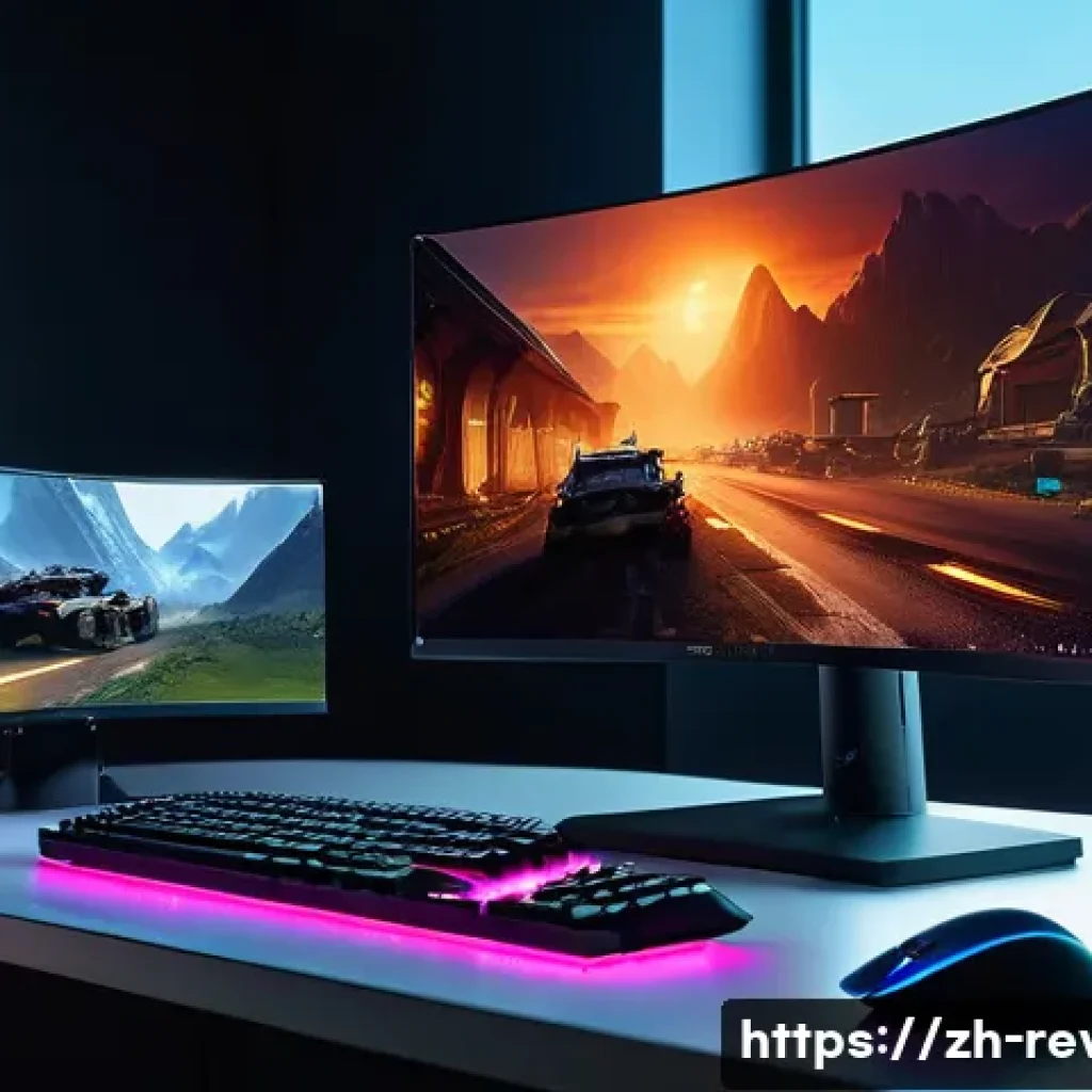 리버스 1999 비공식 패치 내용 - A dynamic gaming setup scene showcasing a sleek gaming PC running an optimized game patch with stabl...