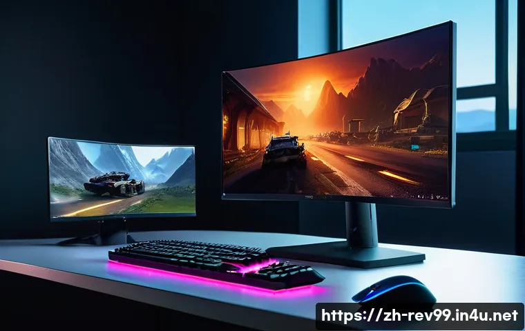 리버스 1999 비공식 패치 내용 - A dynamic gaming setup scene showcasing a sleek gaming PC running an optimized game patch with stabl...