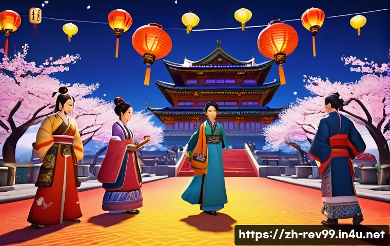 리버스 1999 코스튬 획득법 - A vibrant in-game festival scene from "リバース:1999" featuring a group of diverse characters wearing ex...