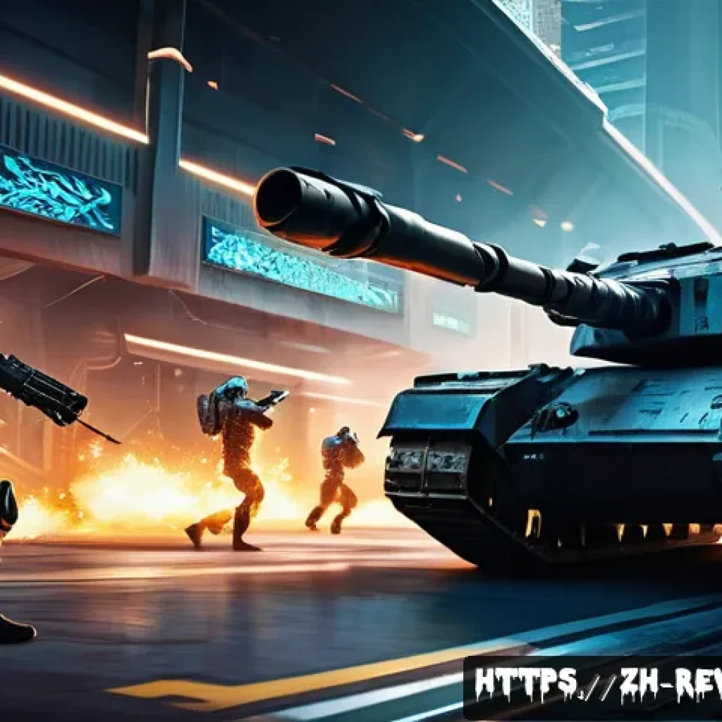 리버스 1999 유저와의 협력 콘텐츠 - A dynamic team battle scene inside a futuristic virtual arena, featuring a diverse group of players ...