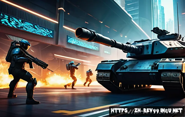 리버스 1999 유저와의 협력 콘텐츠 - A dynamic team battle scene inside a futuristic virtual arena, featuring a diverse group of players ...