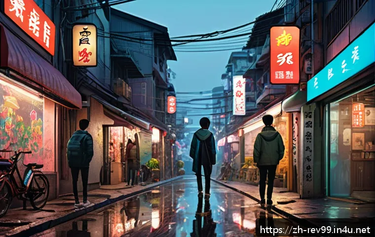 리버스 1999 베타 테스트 피드백 - A highly detailed near-future urban street scene at dusk, featuring diverse characters interacting n...
