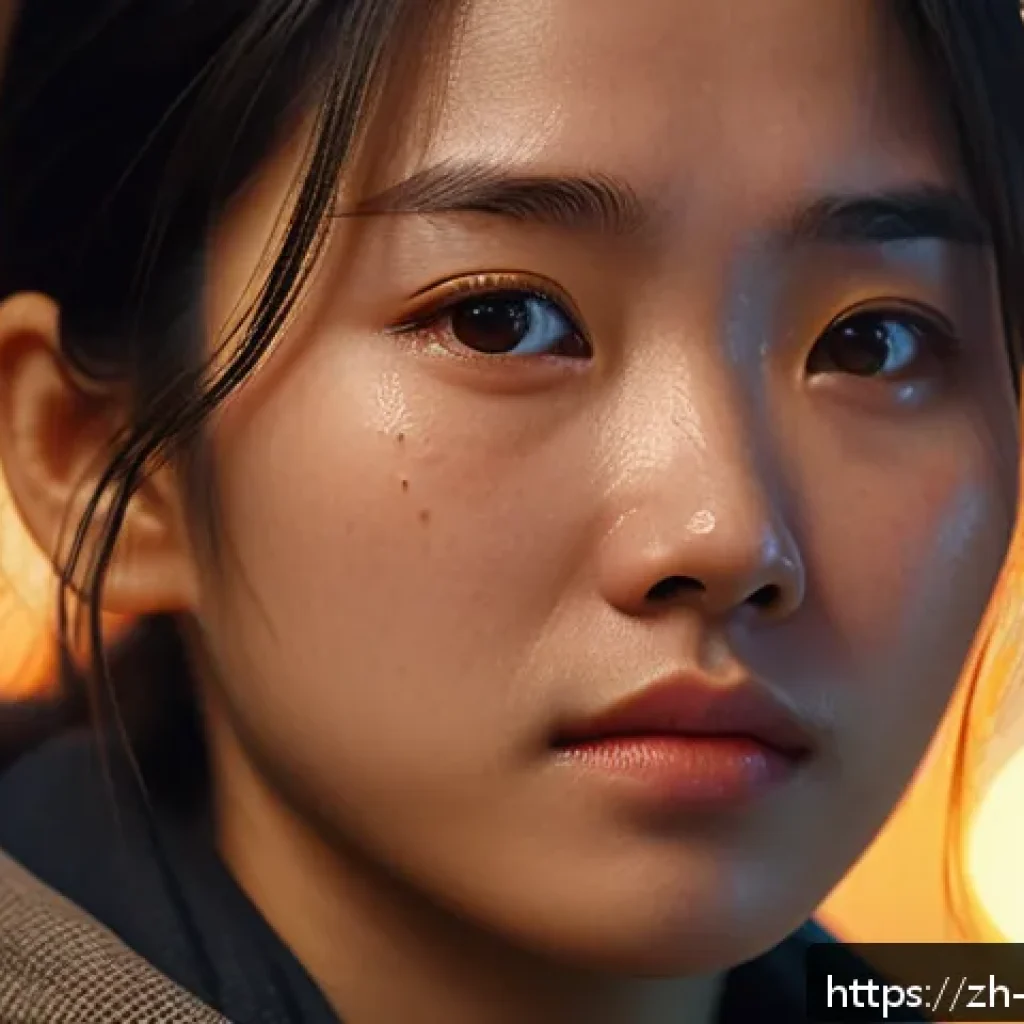 리버스 1999 팬 영상 제작 팁 - A cinematic close-up of a young adult character&rsquo;s face showing deep emotional struggle, with subtle ...