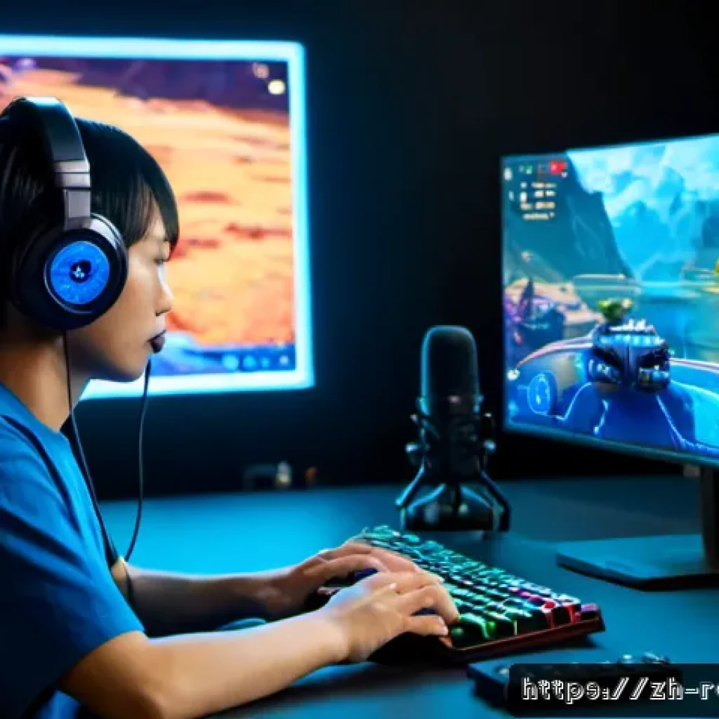 리버스 1999 최신 공략 비디오 - Photorealistic cinematic gaming studio scene, a focused young Chinese esports strategist seated at a...